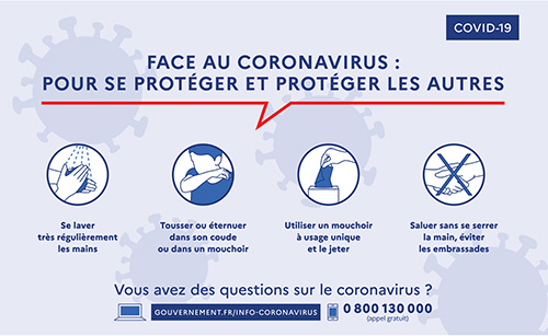 Coronavirus - Les gestes barrière